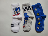 Sonic mintás 3db-os zoknicsomag (23/26,27/30,31/34)