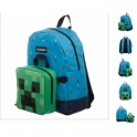 Minecraft hátizsák, iskolatáska uzsonnástáskával
